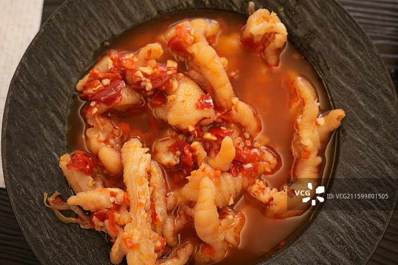 酸辣无骨鸡爪特写图片素材