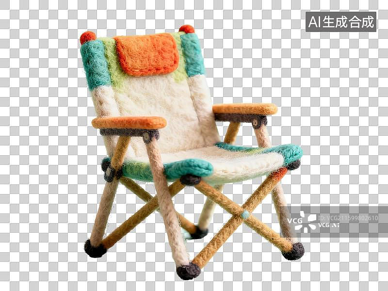 【AI数字艺术】3D毛毡国风折叠露营椅图片素材