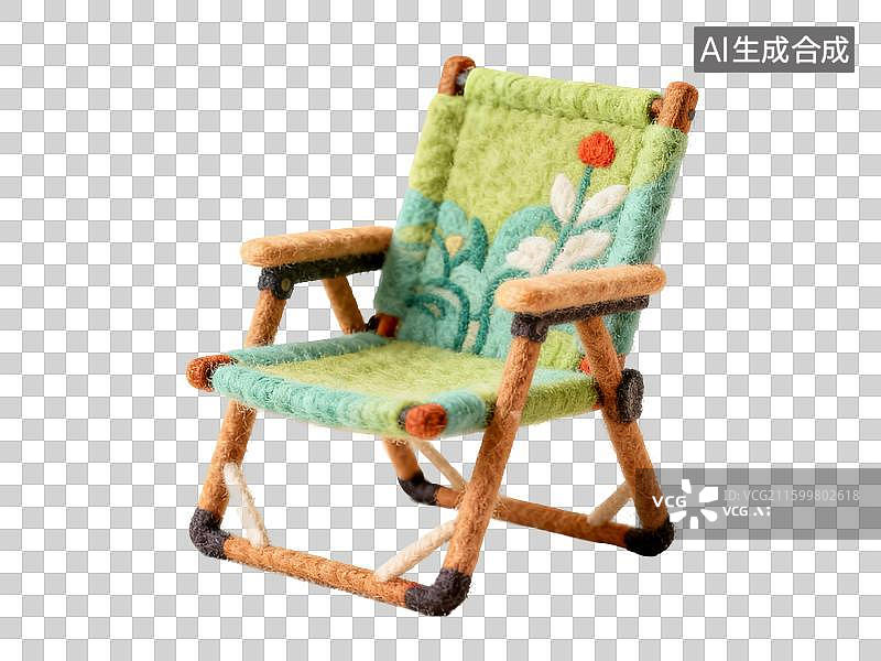 【AI数字艺术】3D毛毡国风折叠露营椅图片素材