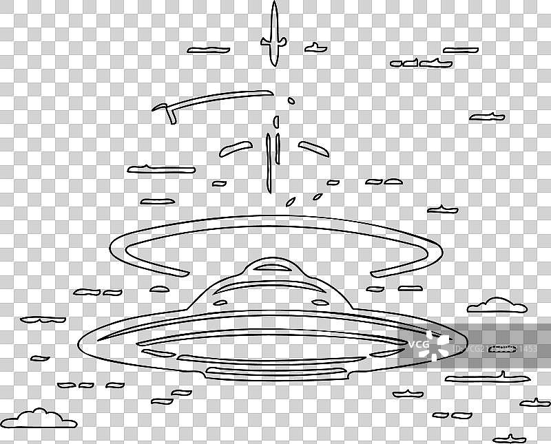 飞碟轮廓草图图片素材