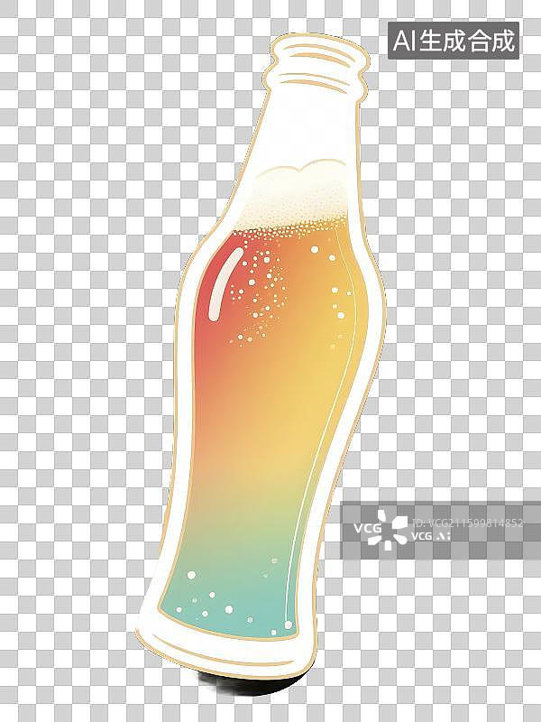 【AI数字艺术】色彩丰富的汽水玻璃瓶图片素材