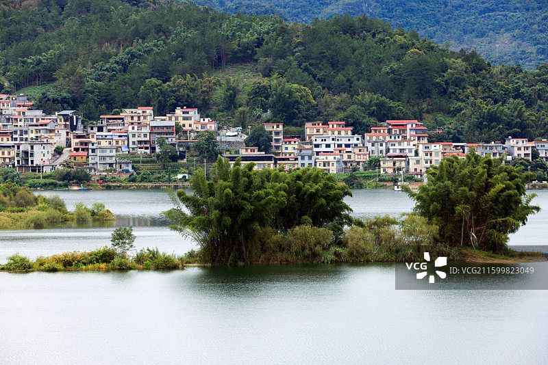 桂西北东兰县坡豪湖风光图片素材