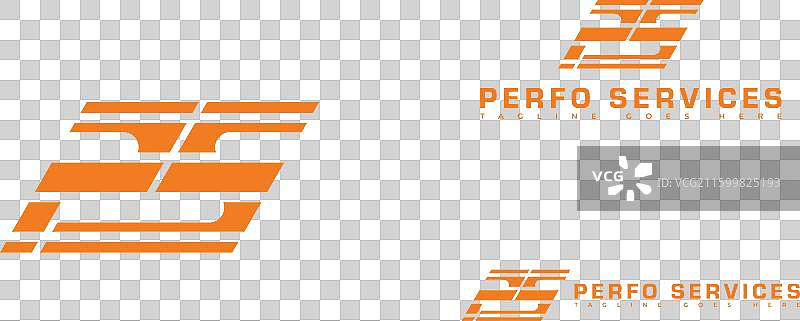 橙色的字母ps或sp的抽象首字母图片素材