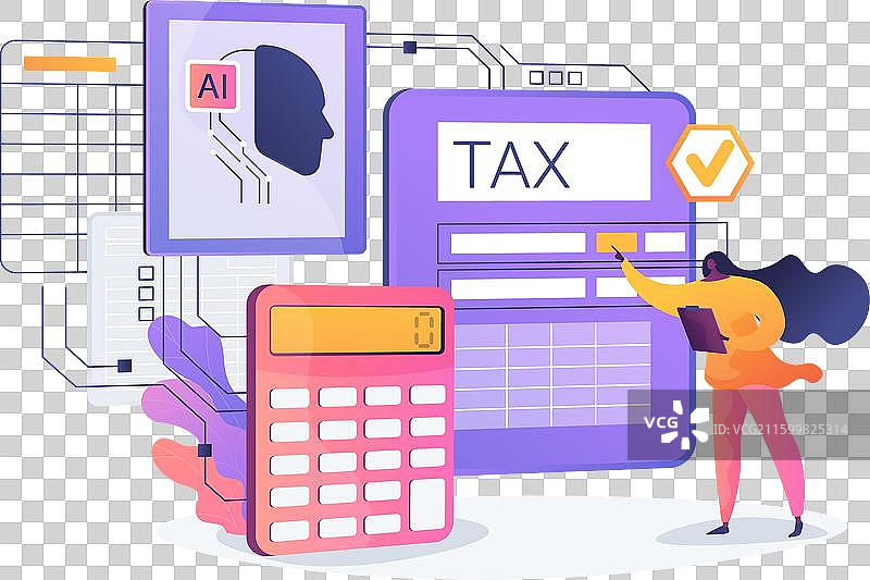 人工智能简化的税务准备抽象概念图片素材