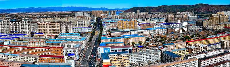 依兰县 依兰镇 通江路 东山公园 航拍图片素材