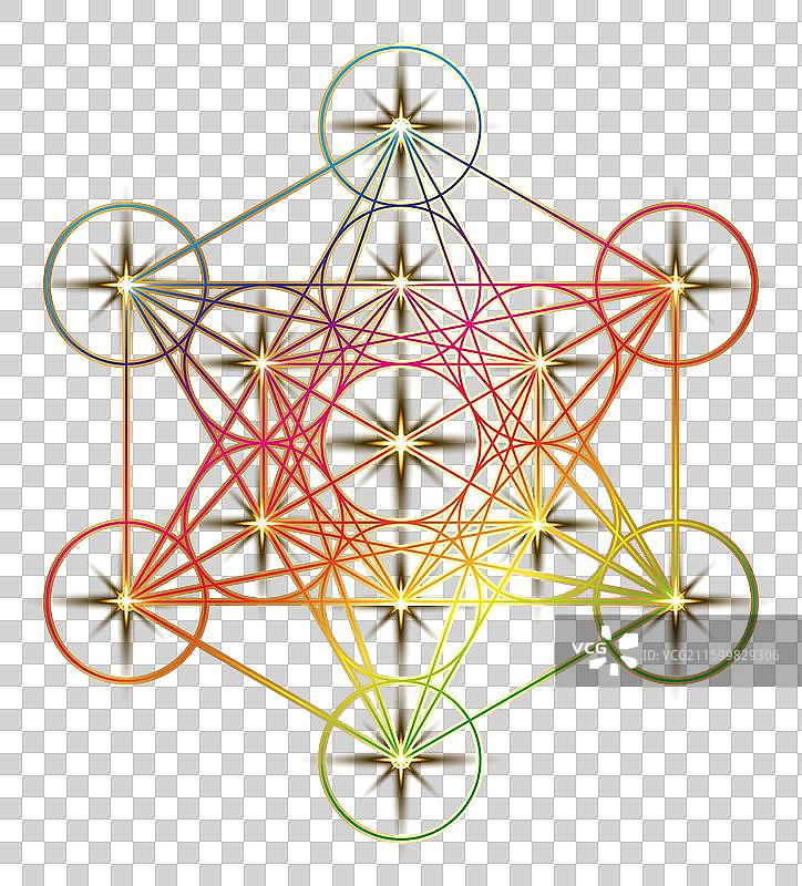 迷幻生命之花梅塔特隆方块标志图片素材