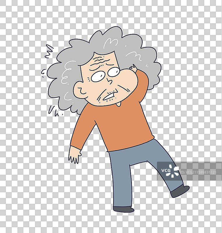 挠头疑惑困惑的老年人图片素材