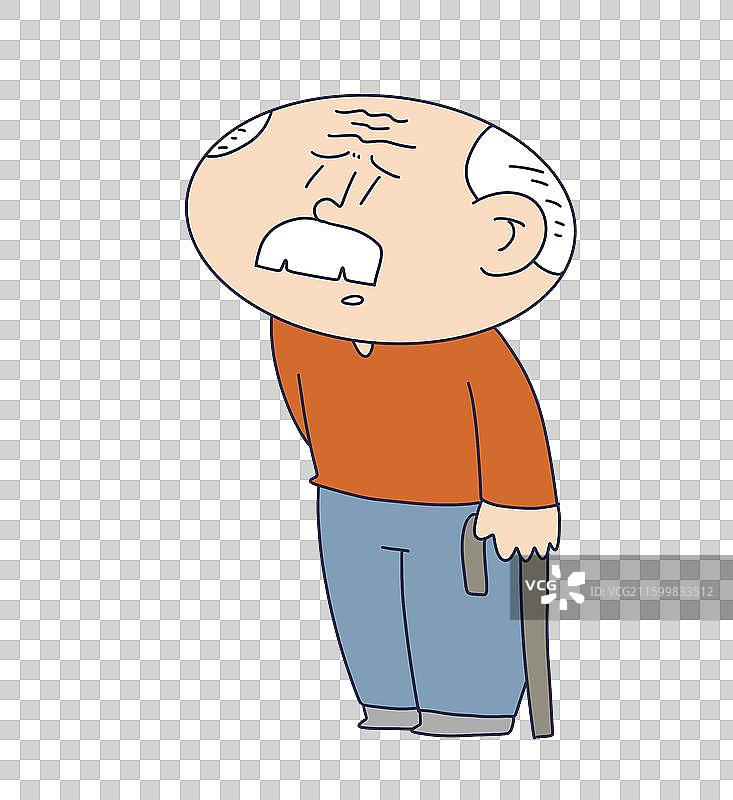 站立为难的老年人图片素材