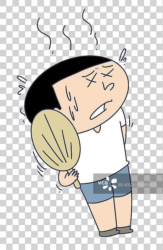 高温炎热扇扇子的人物图片素材