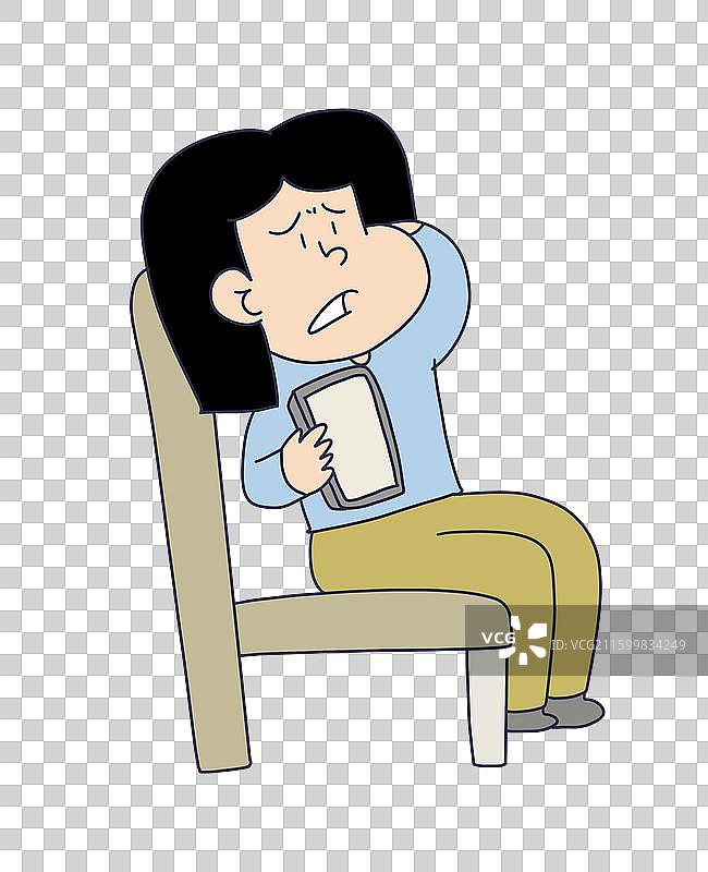 坐在椅子上拿手机的女性人物图片素材