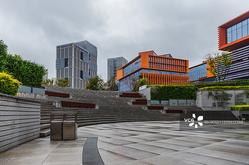 成都 天府新区，中央商务区都市建筑，广场建筑的景观景致图片素材