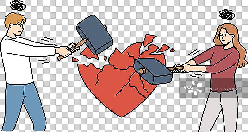 一对已婚夫妇因缺乏爱而离婚图片素材