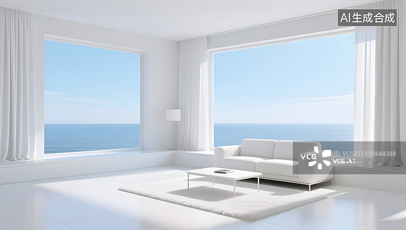 【AI数字艺术】现代简约室内客厅的三维背景图片素材