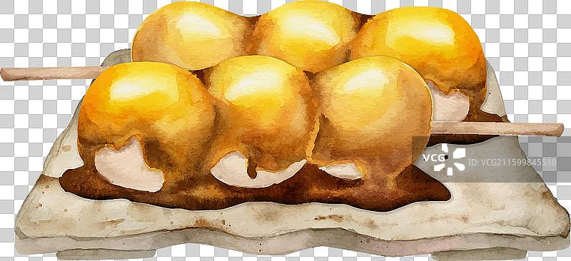 水彩手绘传统日式点心图片素材