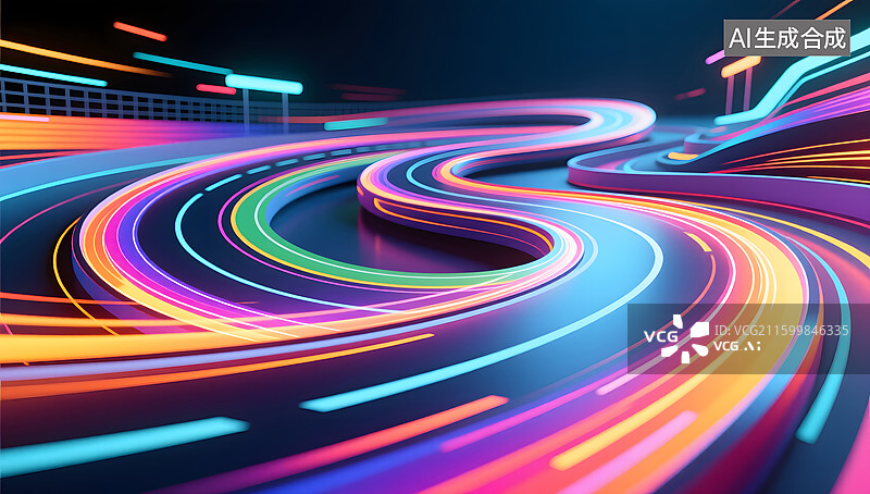 【AI数字艺术】运动比赛跑道场景3D插画图片素材