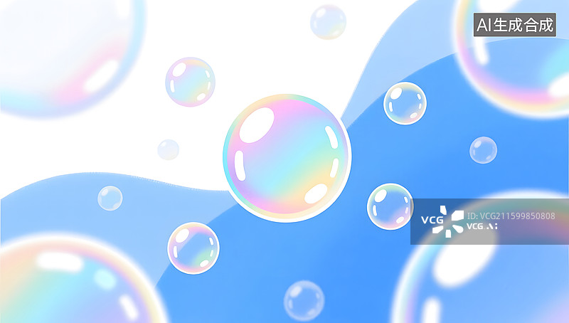 【AI数字艺术】透明气泡抽象视觉背景图片素材