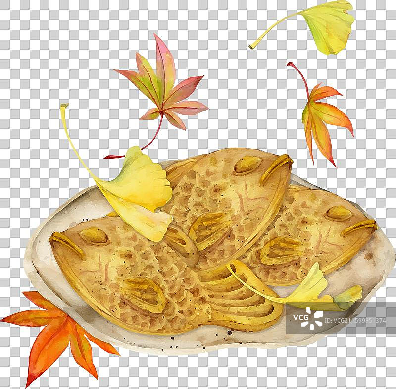 水彩手绘日式传统点心图片素材