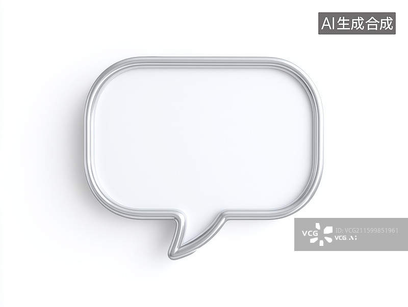 【AI数字艺术】银色边框气泡图片素材