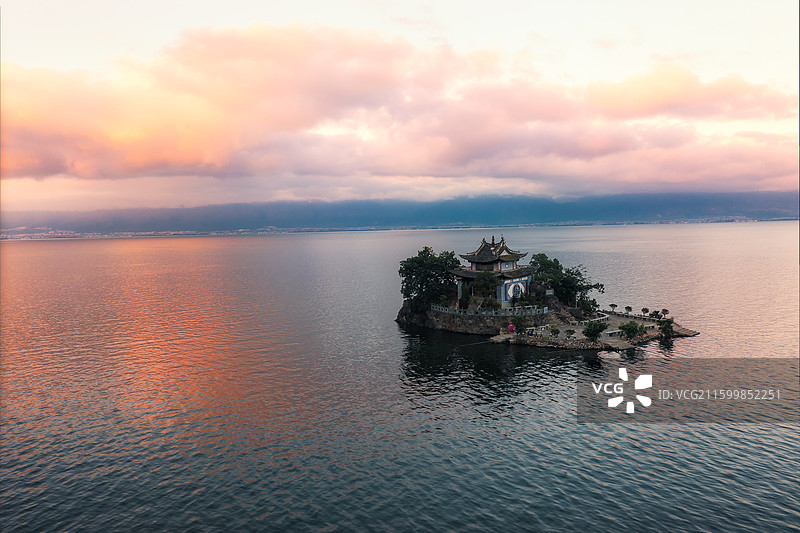 小普陀的夕阳图片素材