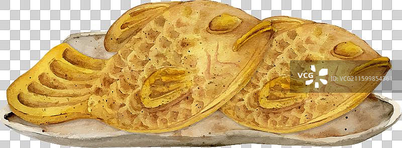 水彩手绘传统日式点心图片素材