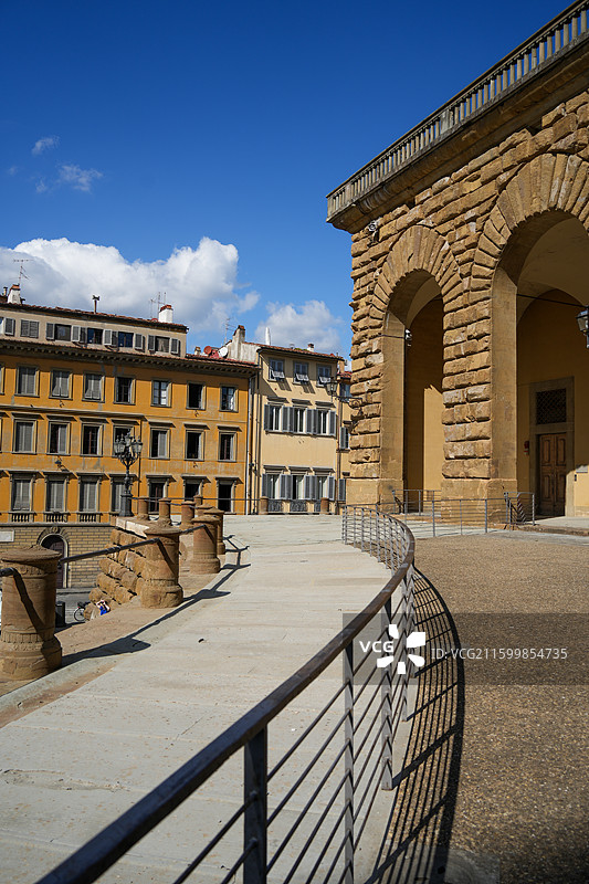 意大利佛罗伦萨碧提宮Palazzo Pitti柱廊广场图片素材