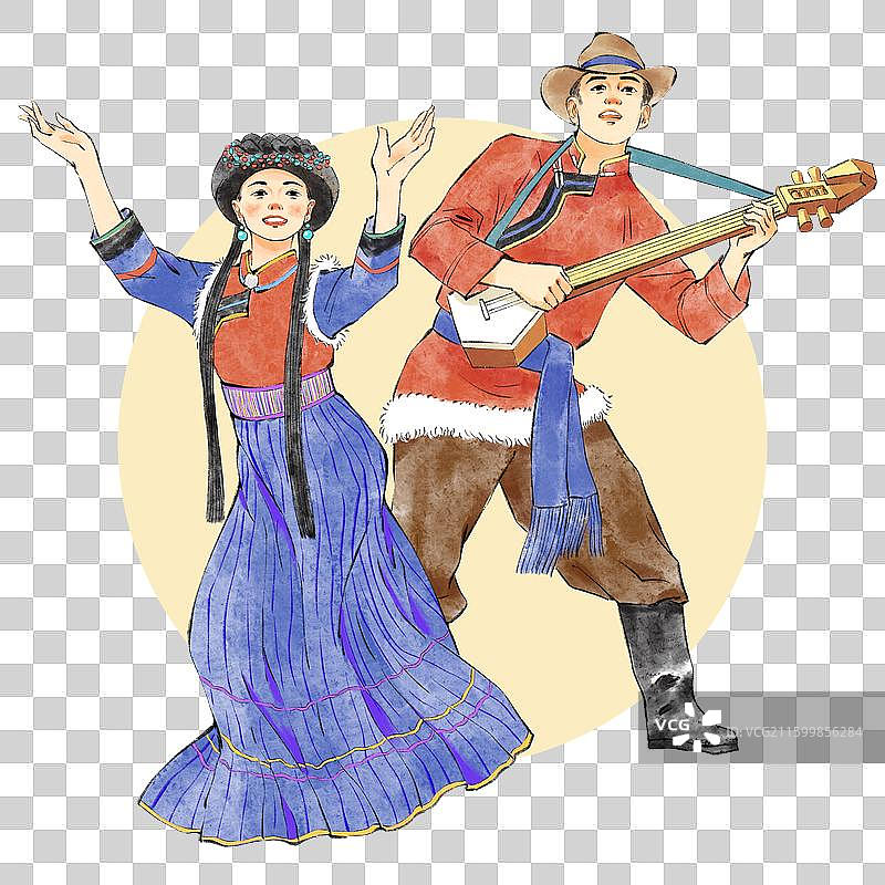 56民族，云南少数民族普米族。图片素材