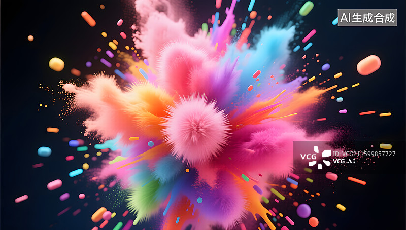 【AI数字艺术】抽象爆炸效果场景插图图片素材