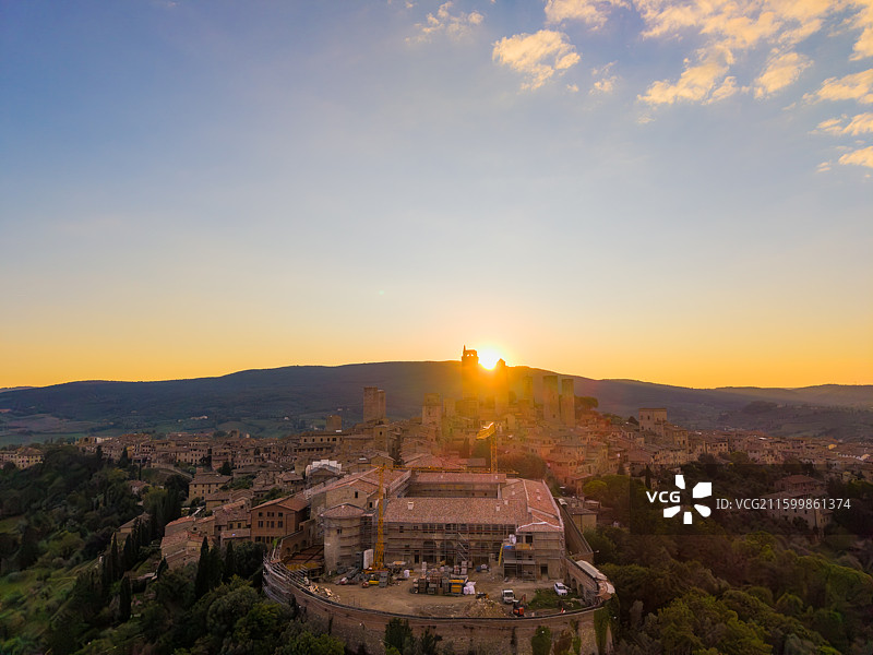 意大利圣吉米尼亚诺SanGimignano航拍图片素材
