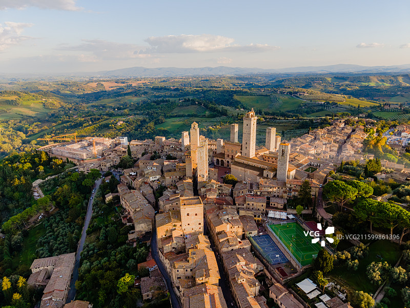 意大利圣吉米尼亚诺SanGimignano航拍图片素材