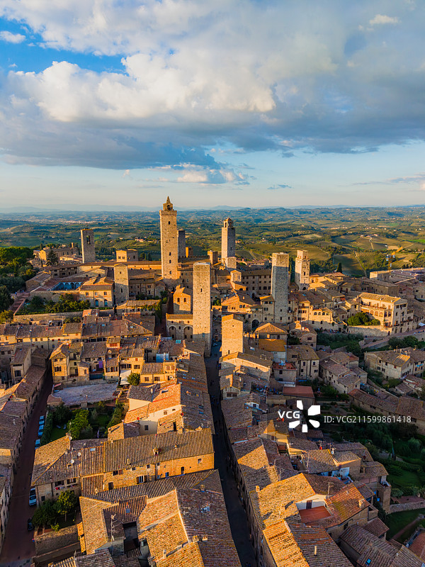 意大利圣吉米尼亚诺SanGimignano航拍图片素材