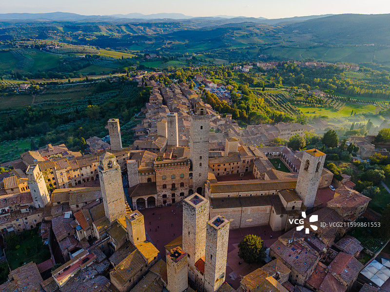 意大利圣吉米尼亚诺SanGimignano航拍图片素材