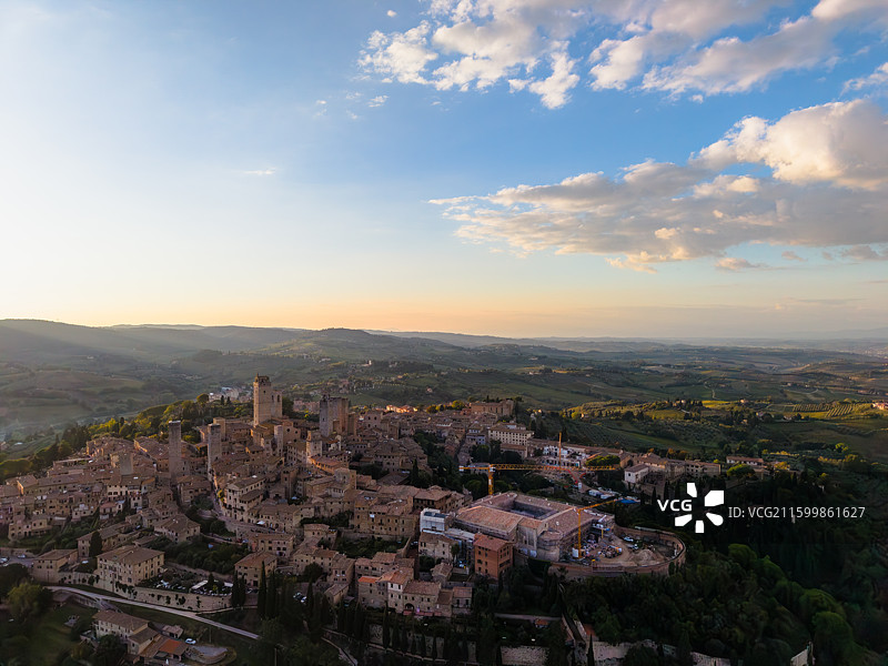 意大利圣吉米尼亚诺SanGimignano航拍图片素材