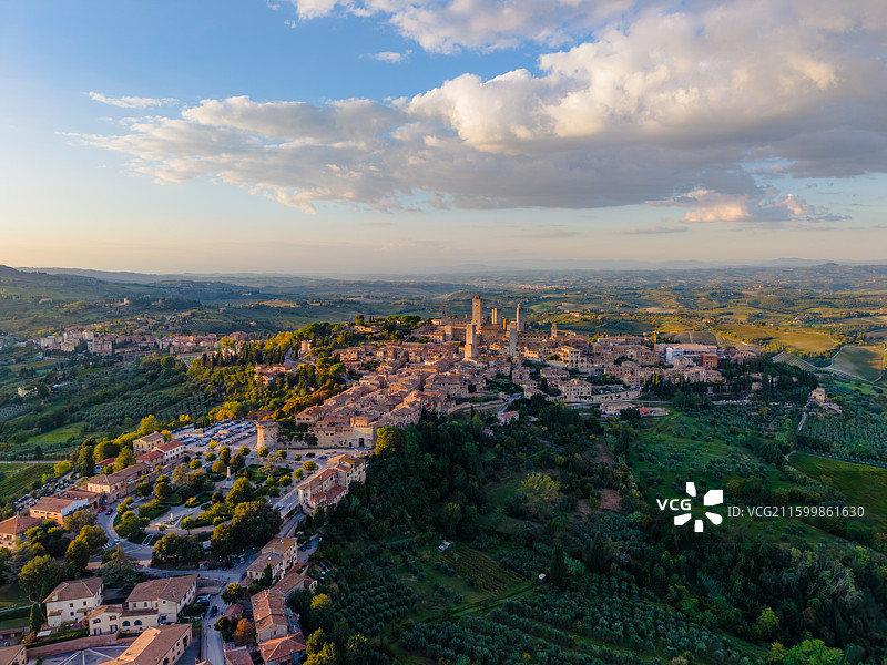 意大利圣吉米尼亚诺SanGimignano航拍图片素材