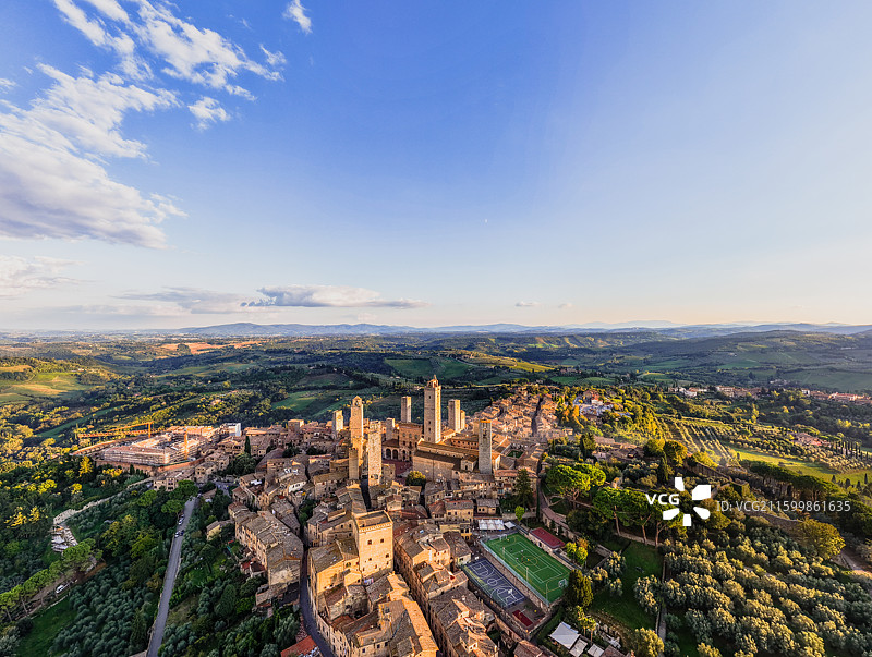 意大利圣吉米尼亚诺SanGimignano航拍图片素材