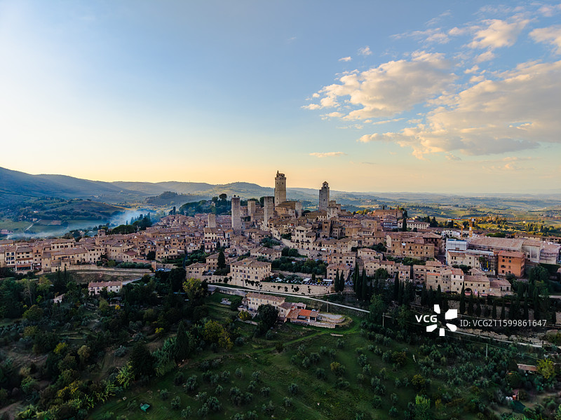 意大利圣吉米尼亚诺SanGimignano航拍图片素材