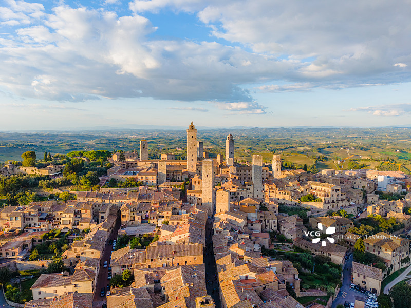 意大利圣吉米尼亚诺SanGimignano航拍图片素材