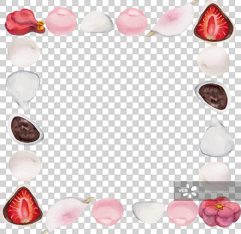 水彩手绘日式传统点心图片素材