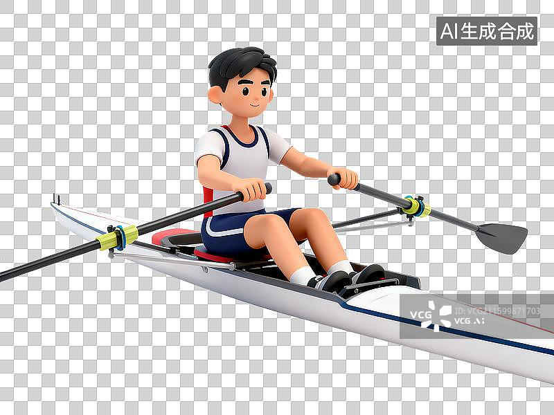 【AI数字艺术】穿着运动服划船的男子图片素材