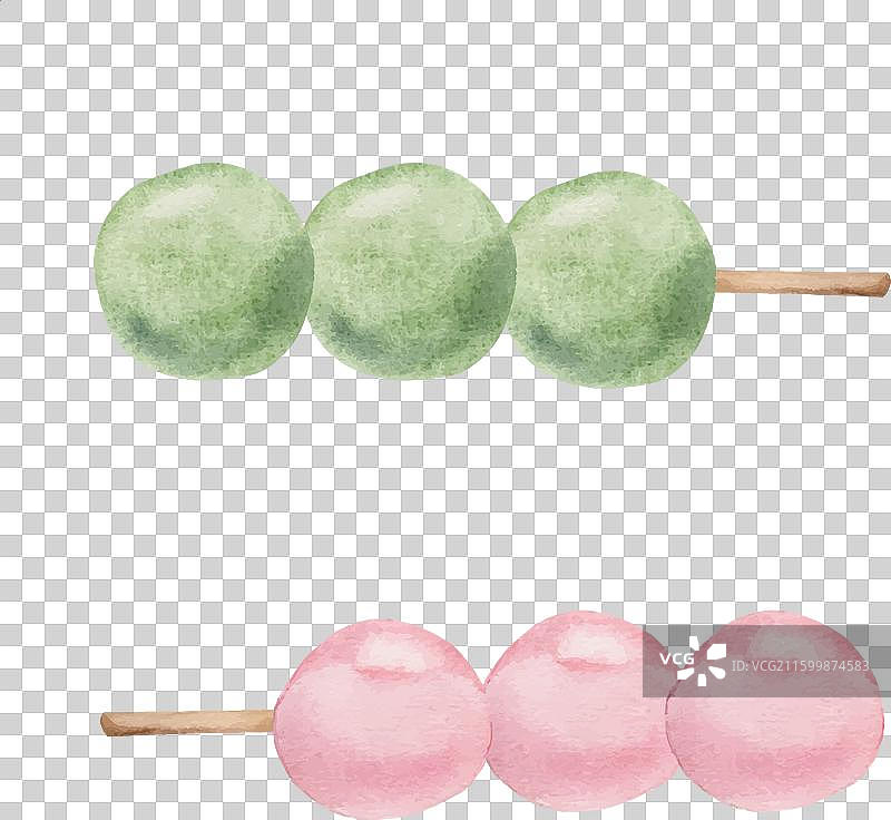 水彩手绘日式传统点心图片素材