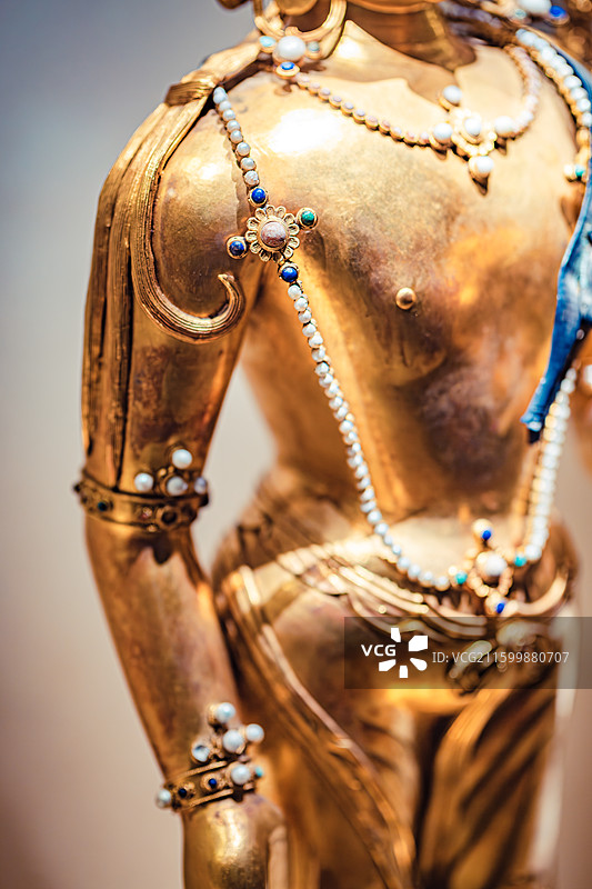 南京博物院藏慈航之宝清金观音菩萨立像图片素材