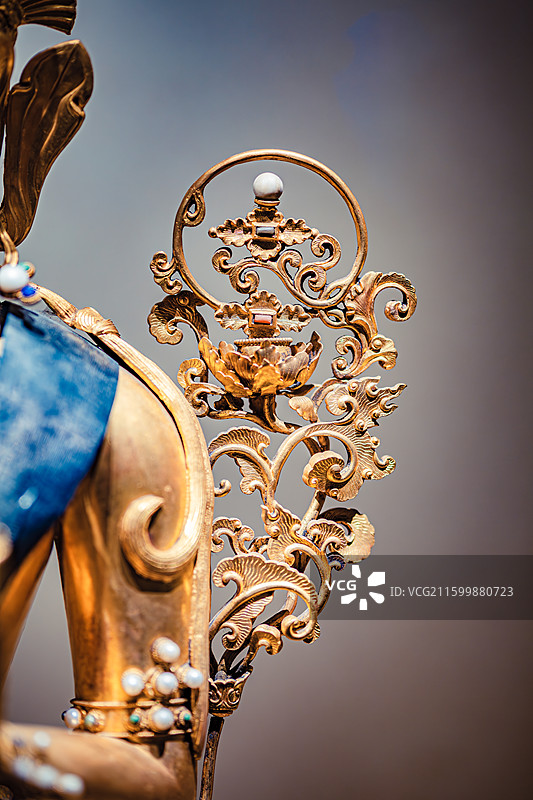 南京博物院藏慈航之宝清金观音菩萨立像图片素材