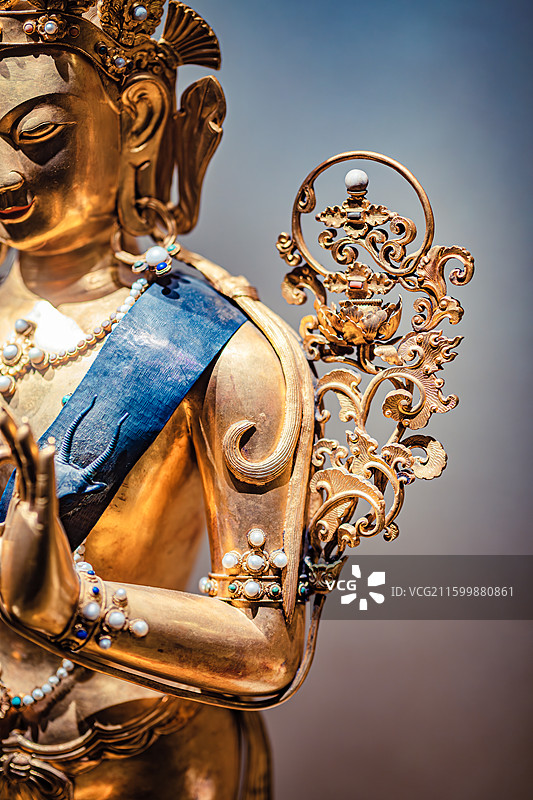 南京博物院藏慈航之宝清金观音菩萨立像图片素材