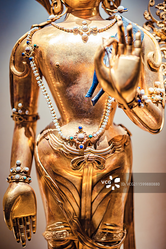 南京博物院藏慈航之宝清金观音菩萨立像图片素材