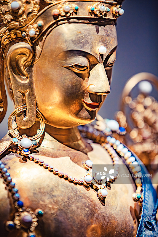 南京博物院藏慈航之宝清金观音菩萨立像图片素材