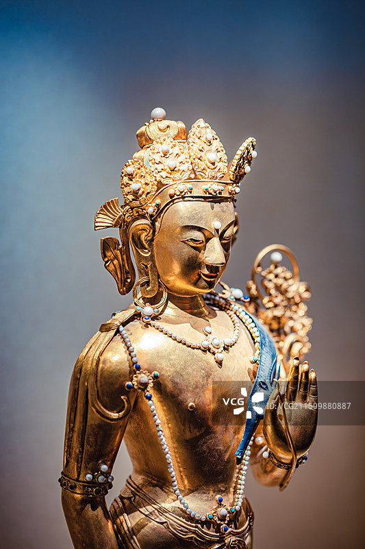 南京博物院藏慈航之宝清金观音菩萨立像图片素材