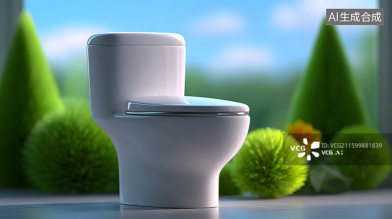 【AI数字艺术】洗手间的马桶室内设计图片素材