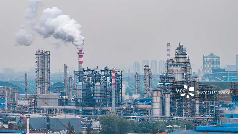 湖北省武汉市青山区化工区工业园区航拍景象图片素材