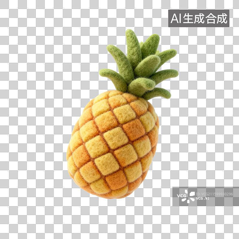 【AI数字艺术】手工羊毛毡菠萝图片素材