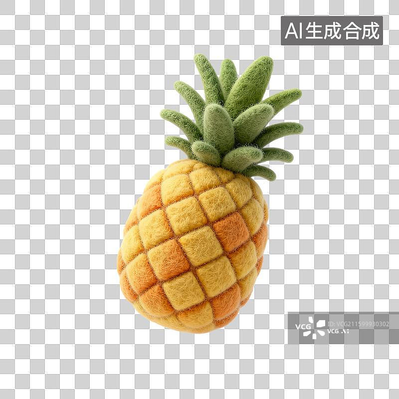 【AI数字艺术】手工羊毛毡菠萝图片素材