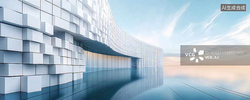 【AI数字艺术】抽象几何体建筑汽车背景图图片素材